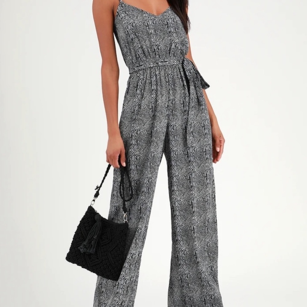Lulus Snake Print Sleeveless Jumpsuit